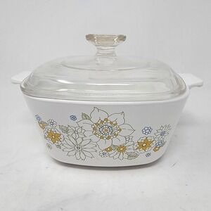 Vintage CorningWare‎ Floral Bouquet Casserole Dish 1 3/4 QT P-1 3/4-B With Lid